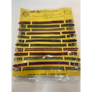 Vintage Nylon Slip-Through One-Piece Watch Band Lot (12) 1960s ~ NEW OLD STOCK